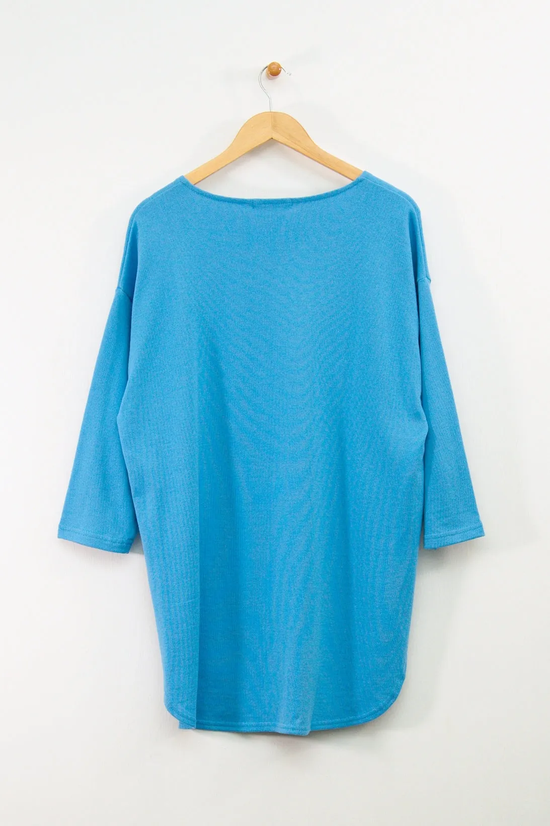 ¾ Sleeve Hi-Lo Shirttail Tunic