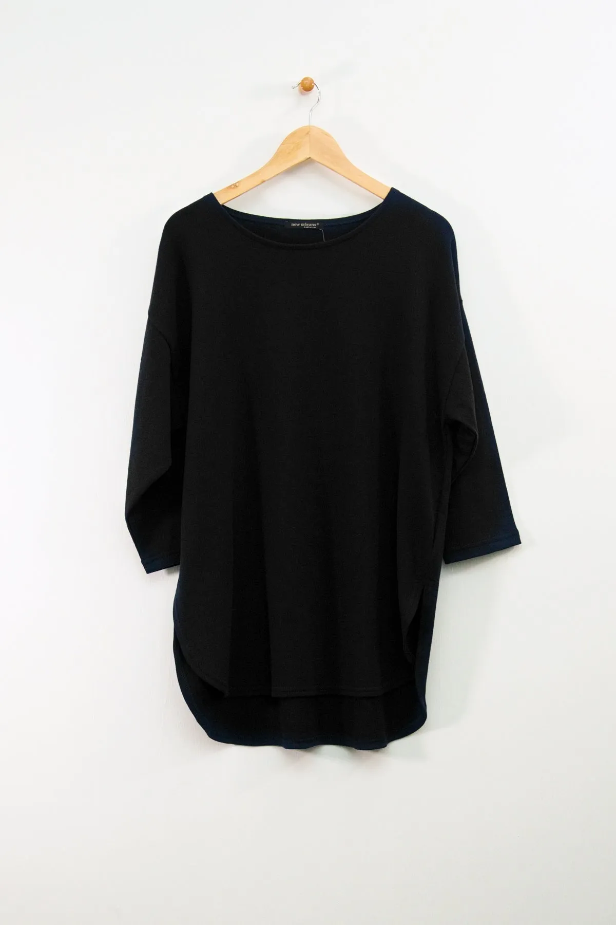 ¾ Sleeve Hi-Lo Shirttail Tunic