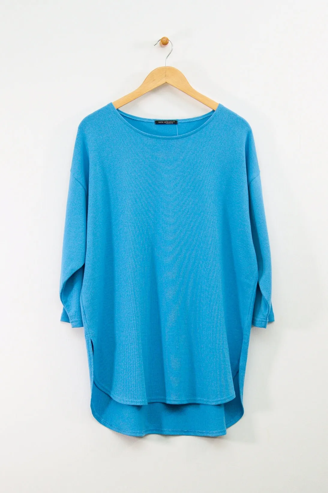 ¾ Sleeve Hi-Lo Shirttail Tunic
