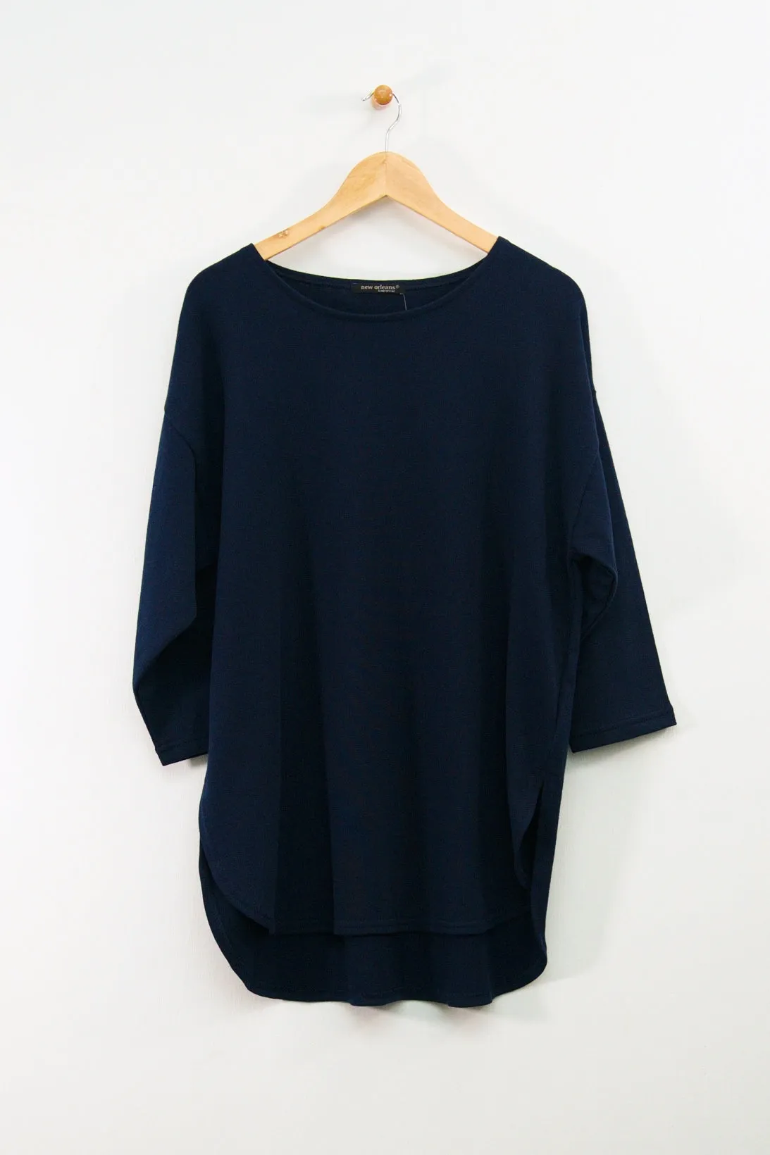 ¾ Sleeve Hi-Lo Shirttail Tunic