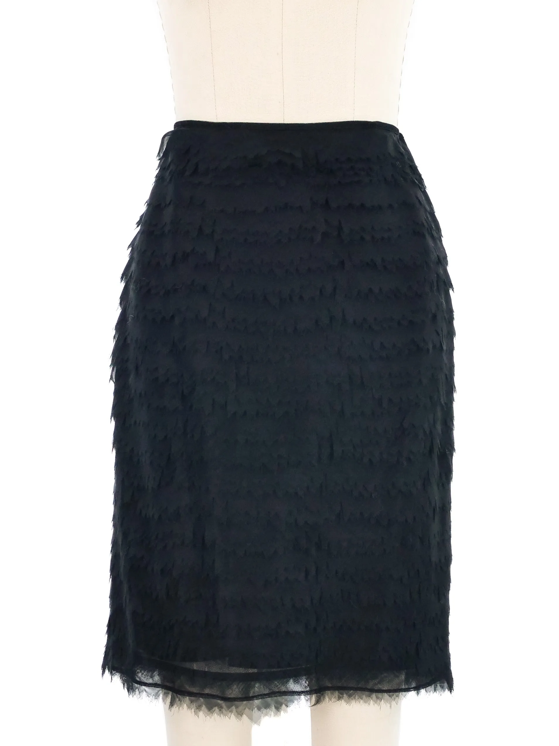 1990s Herve Leger Layered Chiffon Three Piece Skirt Suit