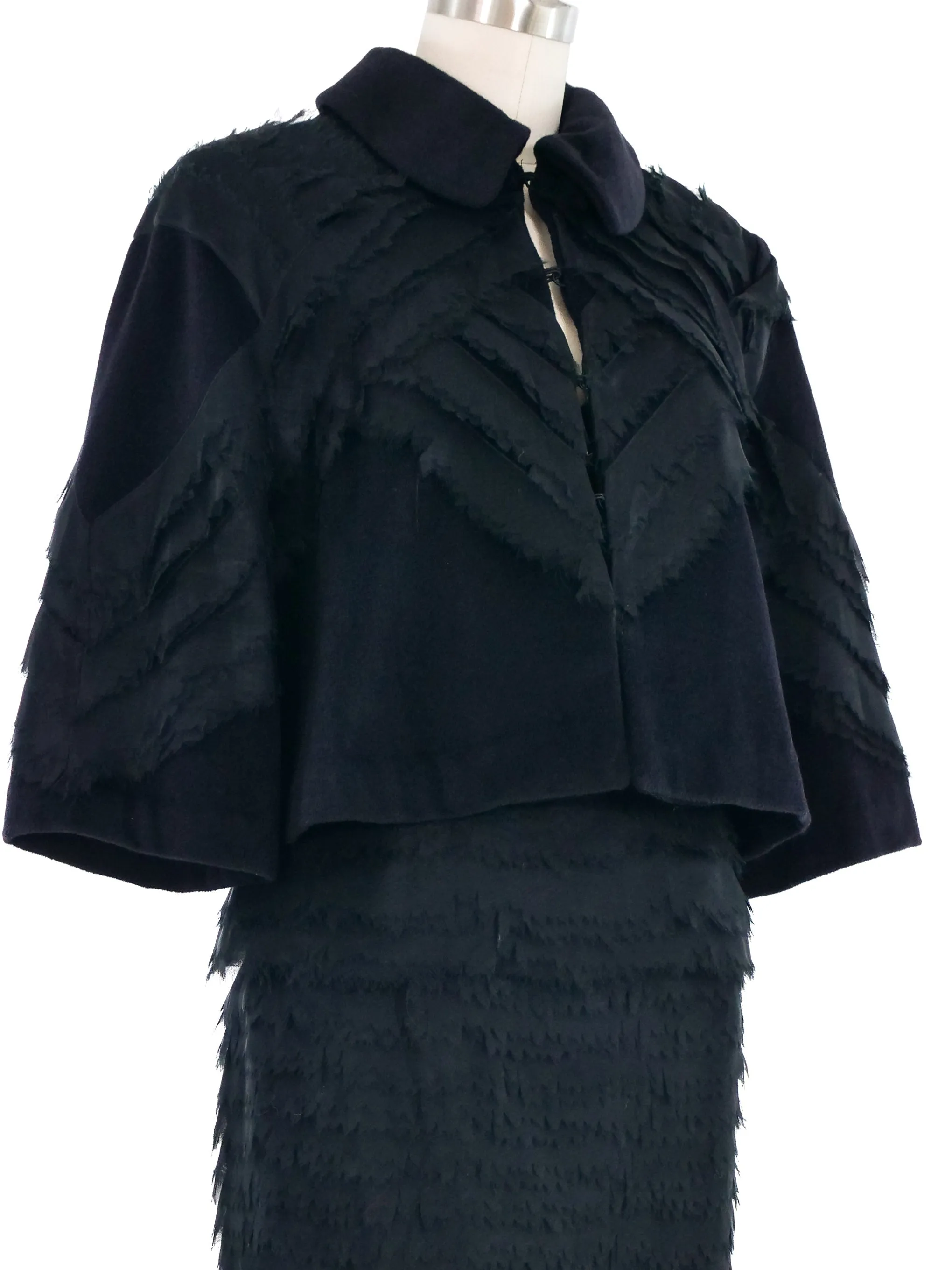 1990s Herve Leger Layered Chiffon Three Piece Skirt Suit