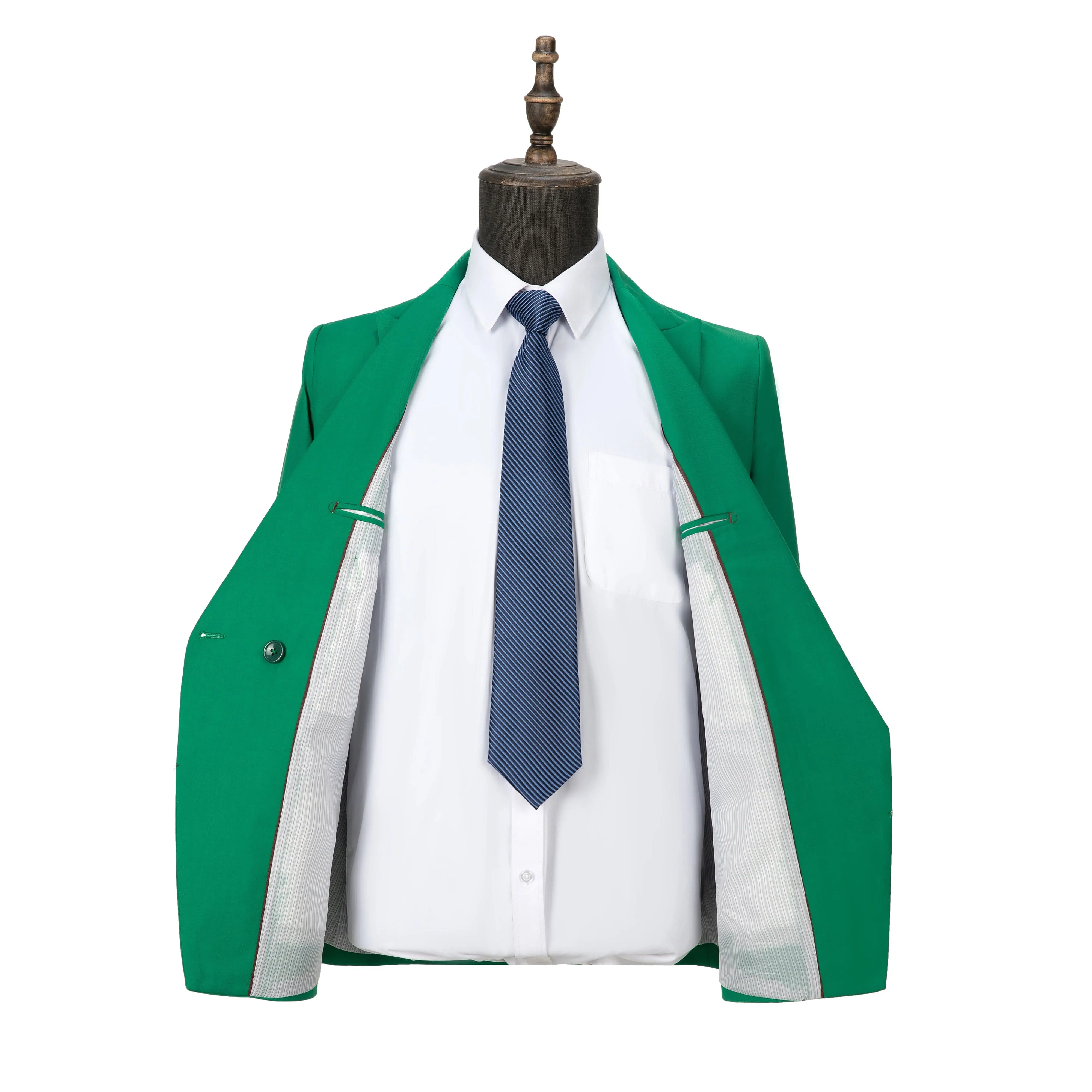 2 pieces Business Fit Flat Double Breasted Peak Lapel Men's Suit(Blazer Pants)