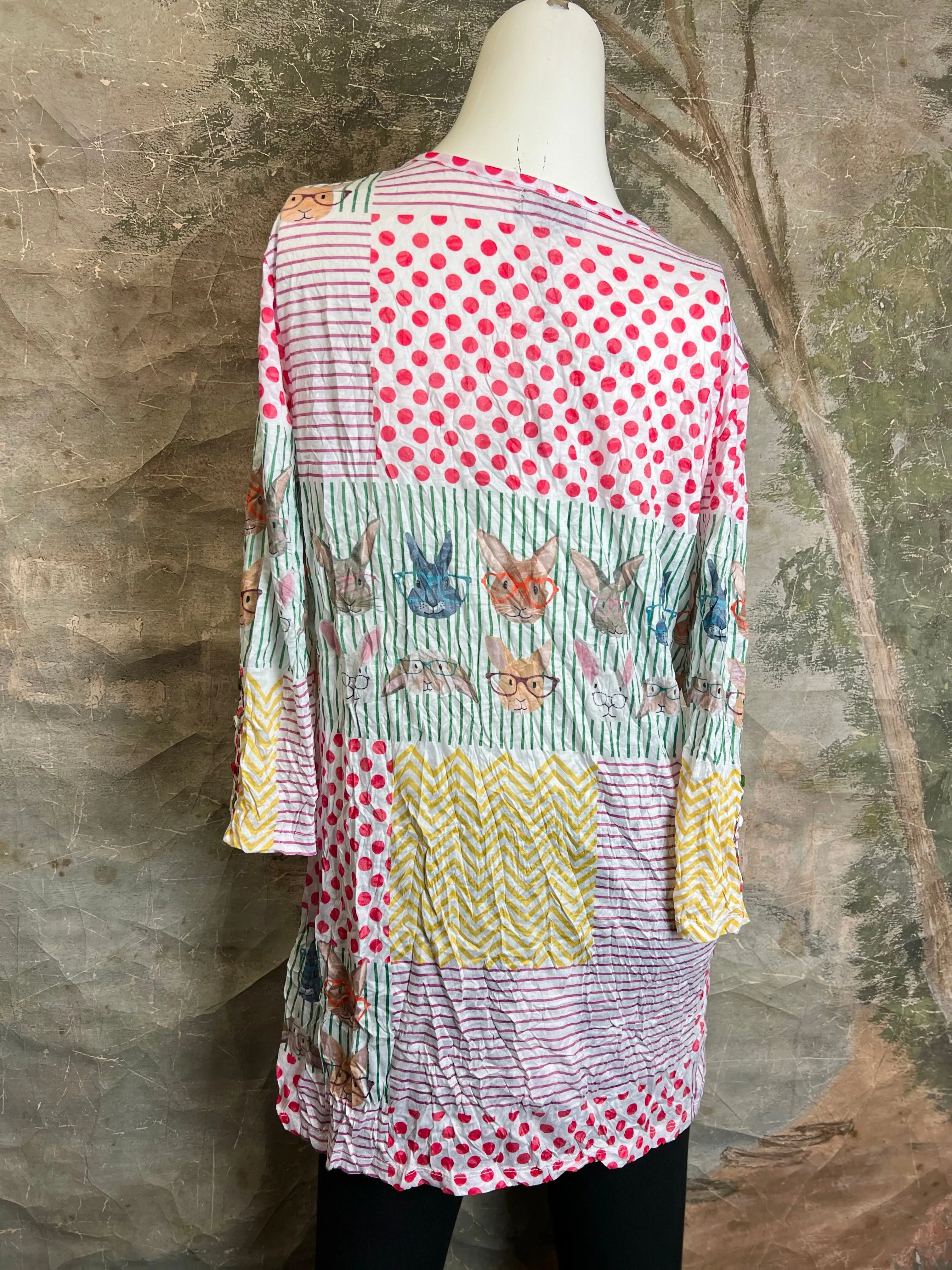 25045 Crinkle Mix Media Tunic