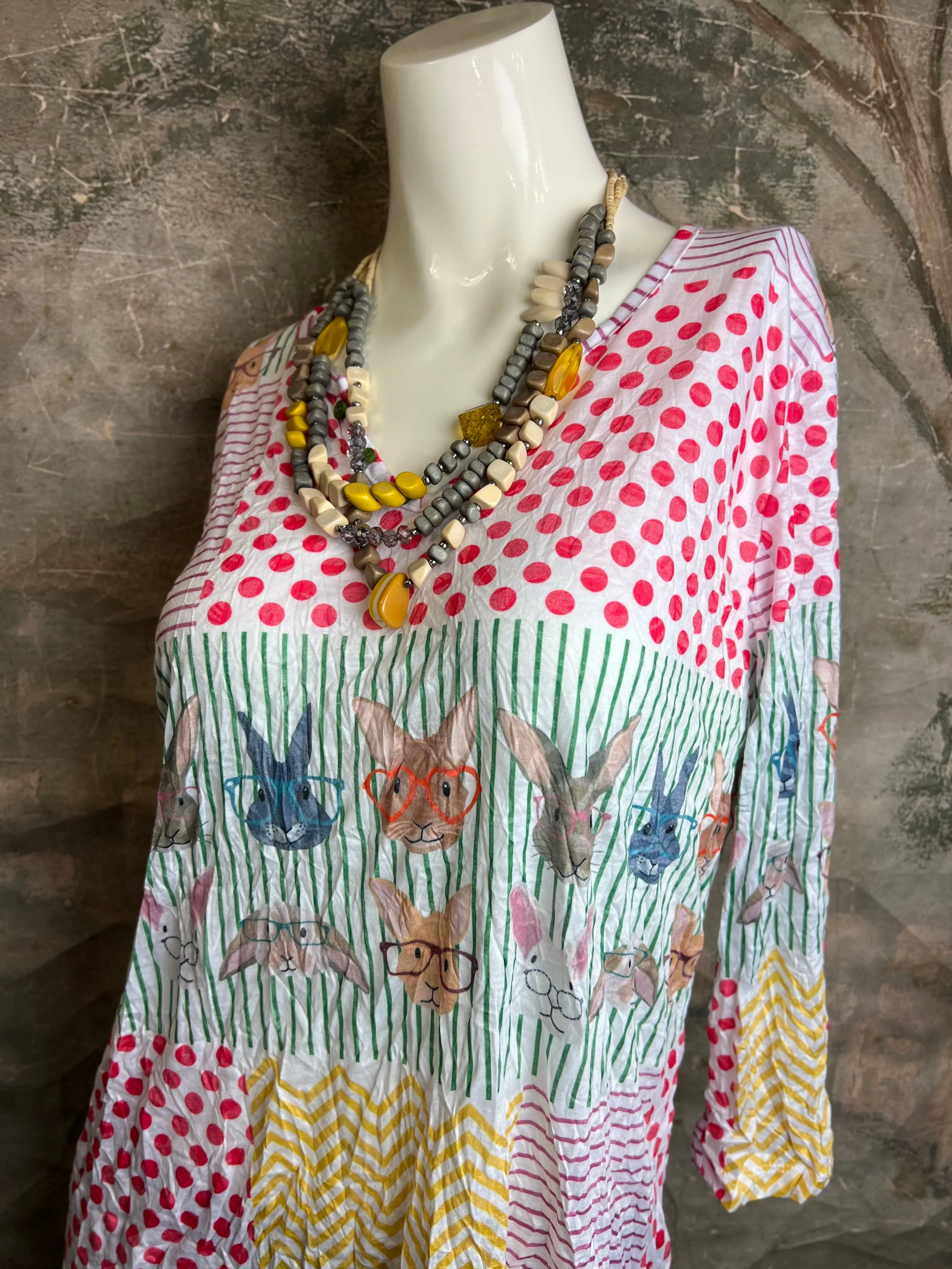 25045 Crinkle Mix Media Tunic