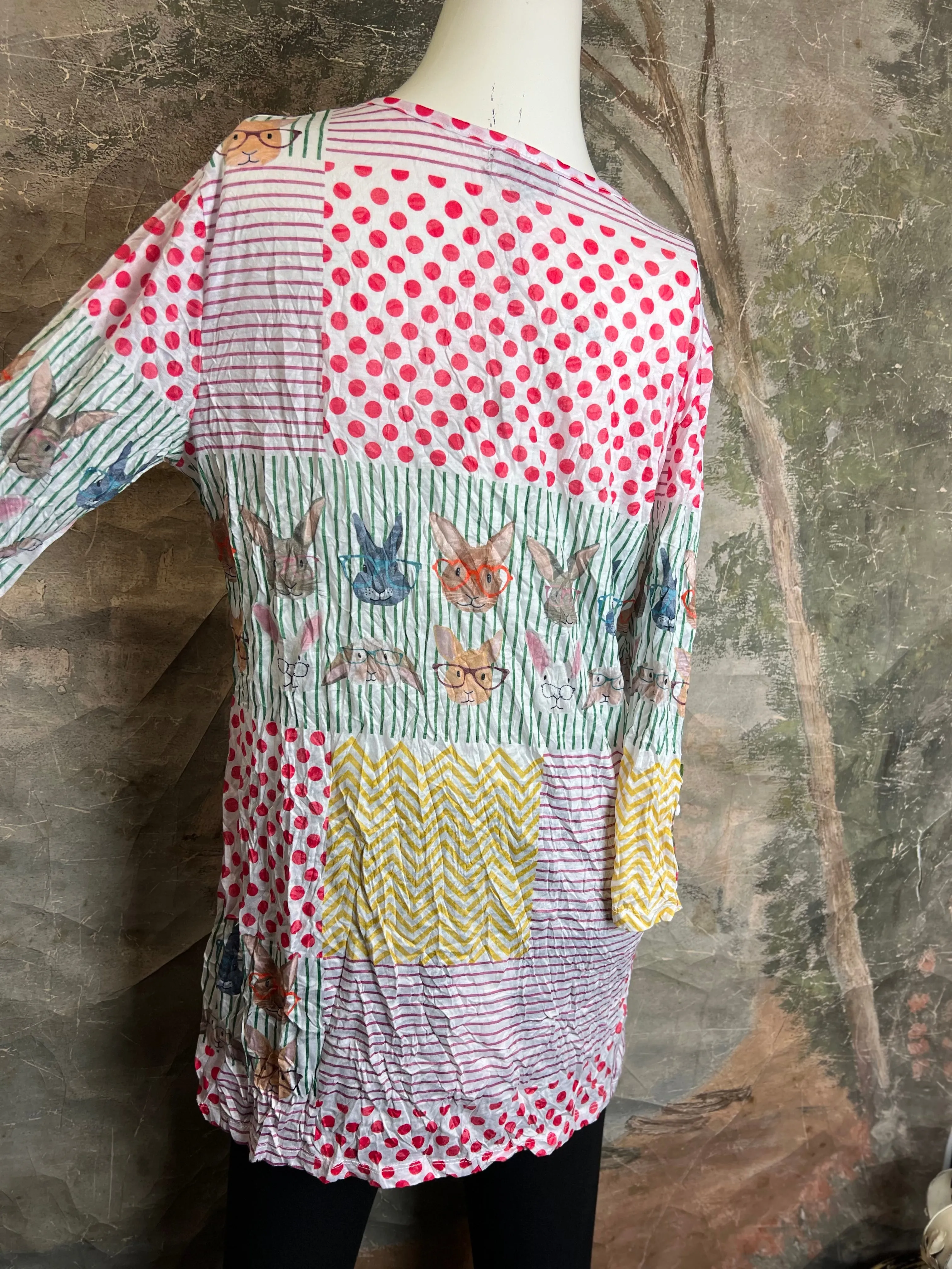 25045 Crinkle Mix Media Tunic
