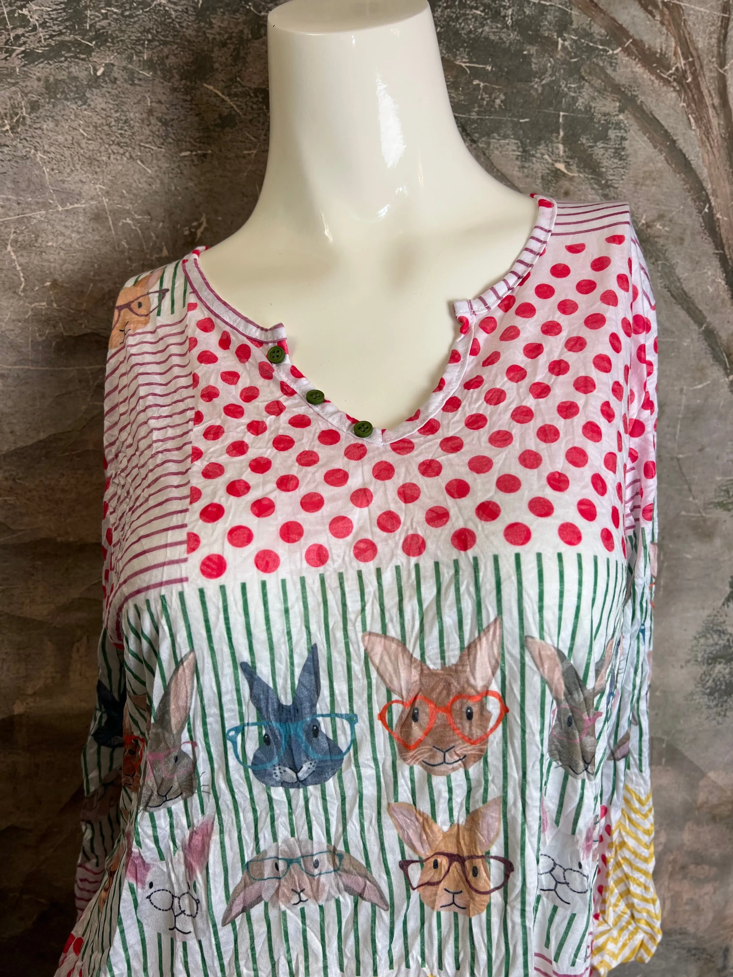 25045 Crinkle Mix Media Tunic
