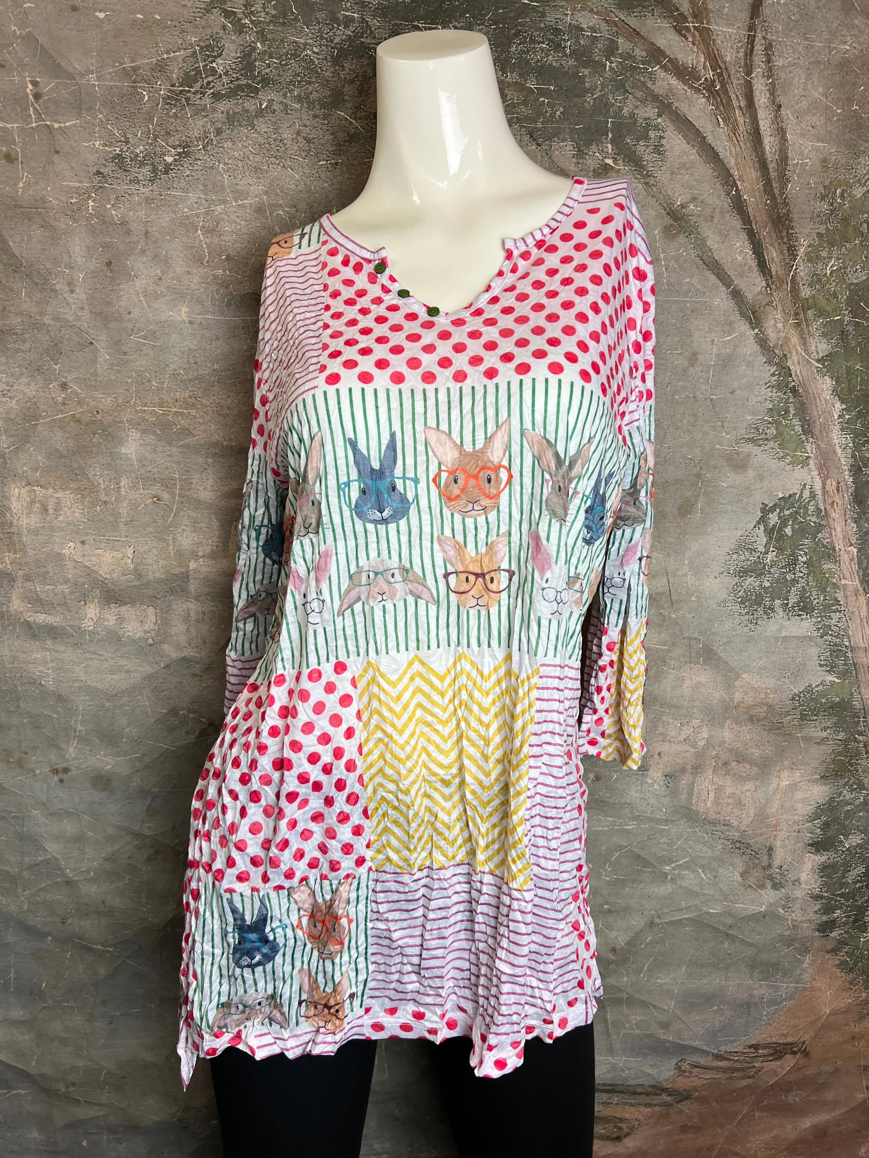 25045 Crinkle Mix Media Tunic