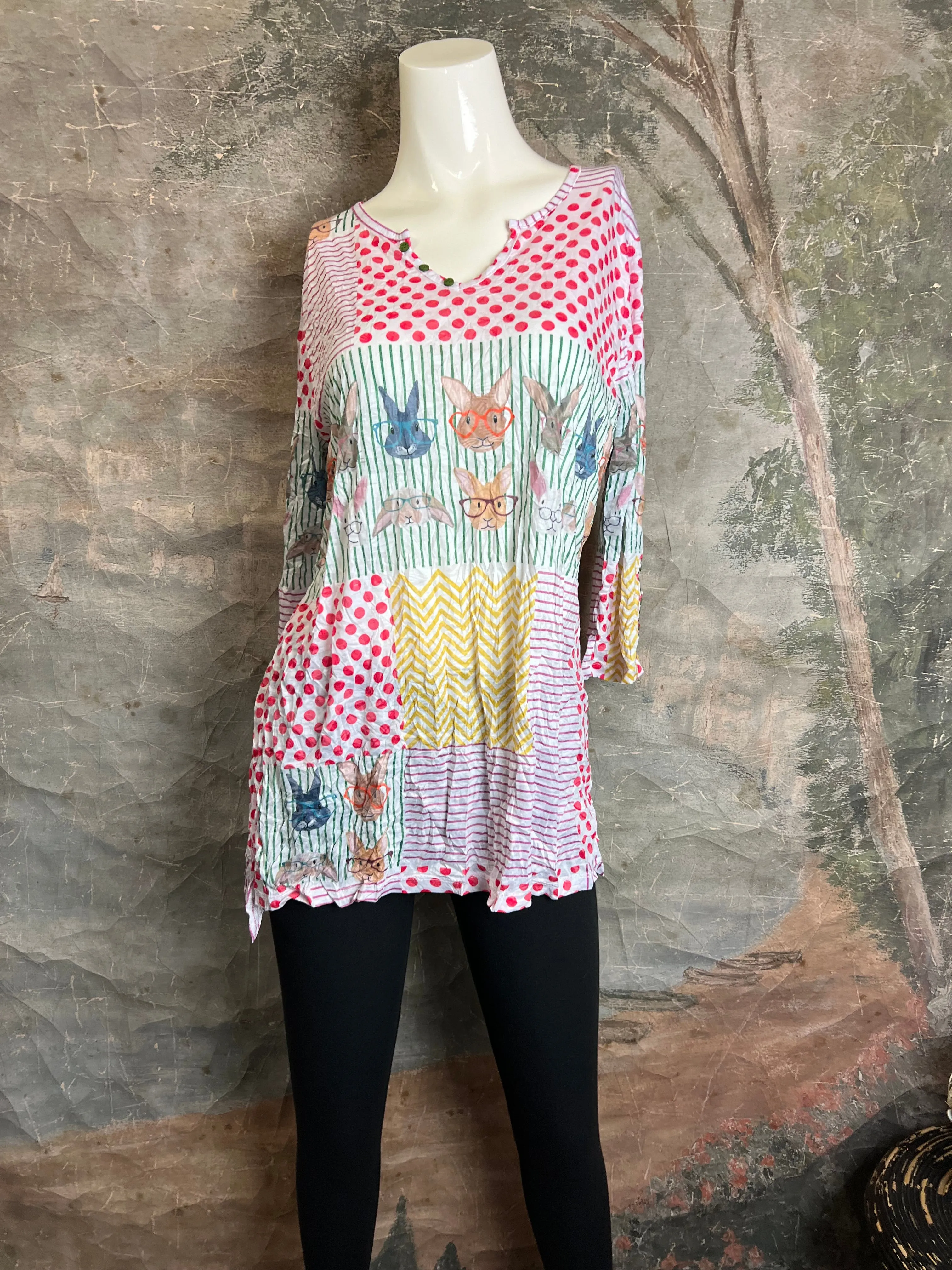 25045 Crinkle Mix Media Tunic
