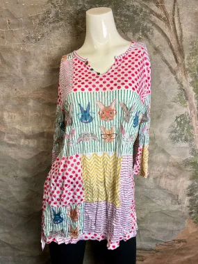 25045 Crinkle Mix Media Tunic