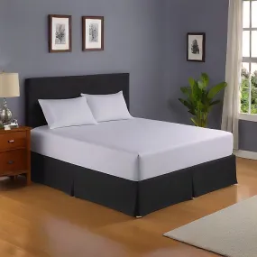 26 Inches Drop Bed Skirt Solid Black Egyptian Cotton 1000TC