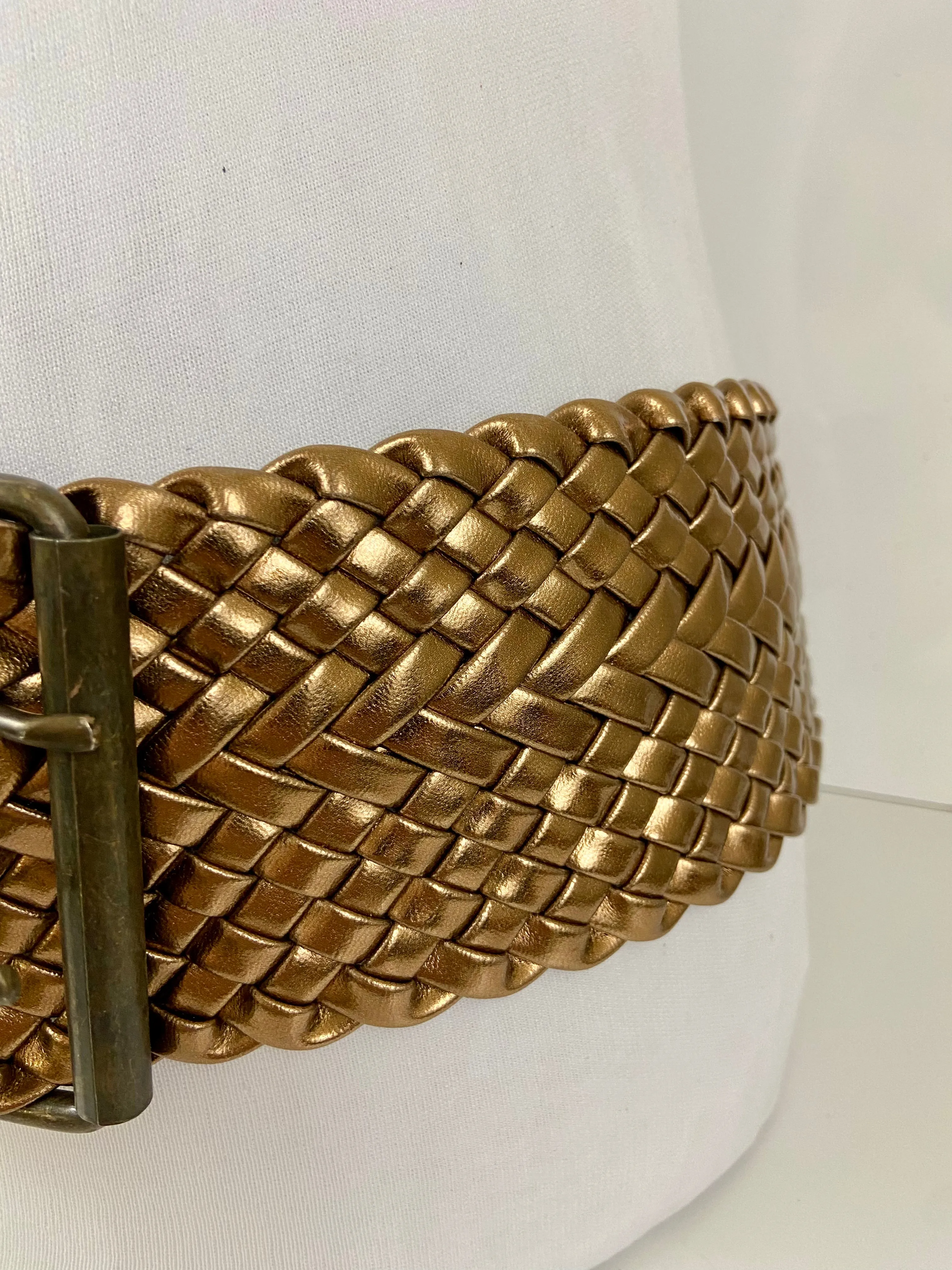 80's Vintage Woven Metallic Gold Braided
Belt