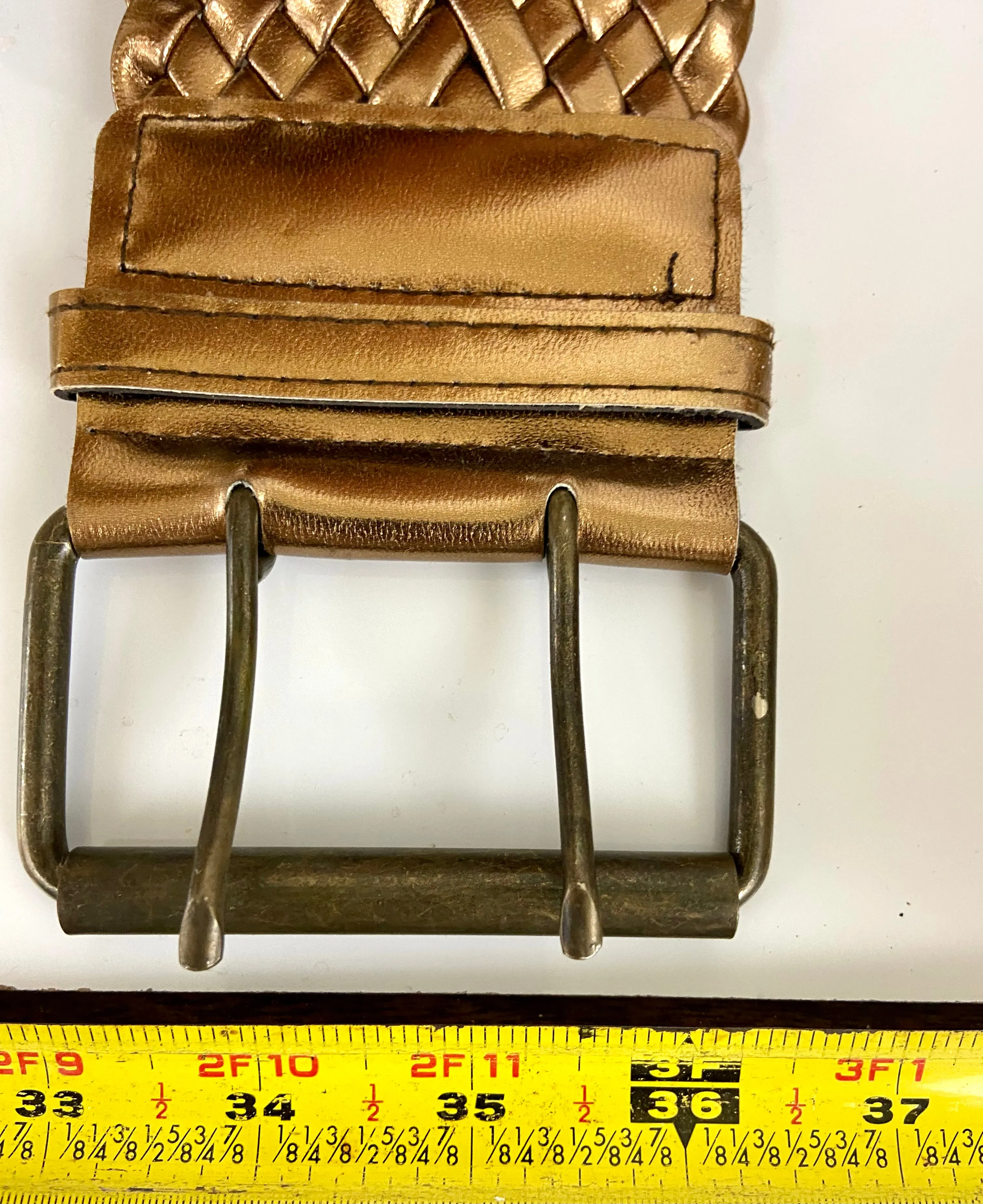 80's Vintage Woven Metallic Gold Braided
Belt