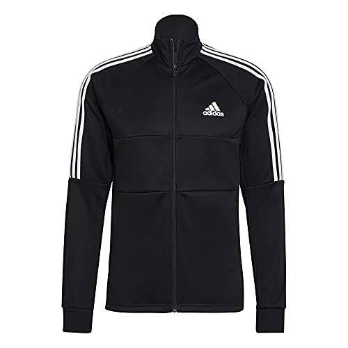 adidas Men's AEROREADY Sereno Cut 3-Stripes Slim Track Top, Black/White, Small