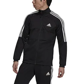 adidas Men's AEROREADY Sereno Cut 3-Stripes Slim Track Top, Black/White, Small