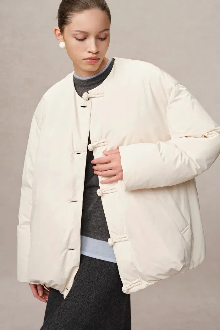 Adrija Water-Repellent Convertible Duck Down Puffer Coat in Lightweight High Density Fabric