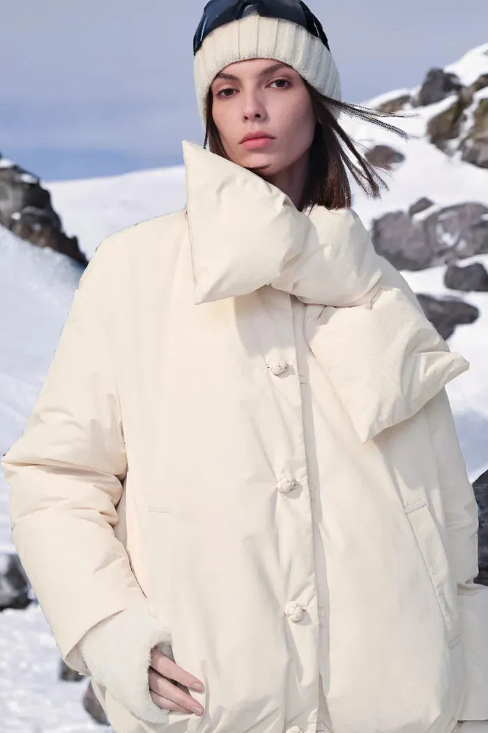 Adrija Water-Repellent Convertible Duck Down Puffer Coat in Lightweight High Density Fabric