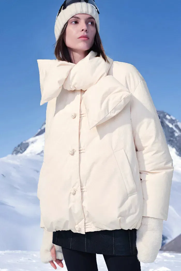 Adrija Water-Repellent Convertible Duck Down Puffer Coat in Lightweight High Density Fabric