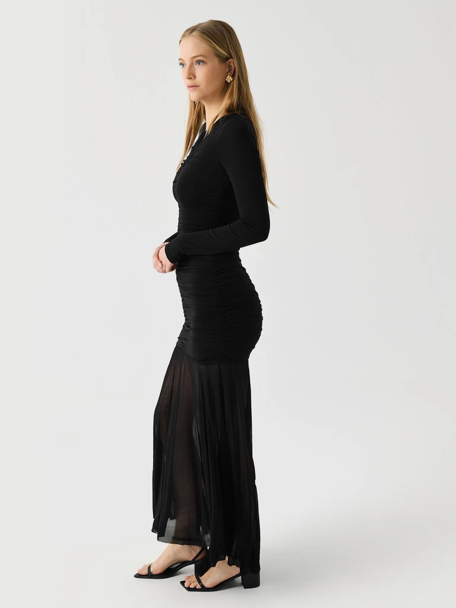 ALC Women's Fawn Ruched Mesh Maxi Dress