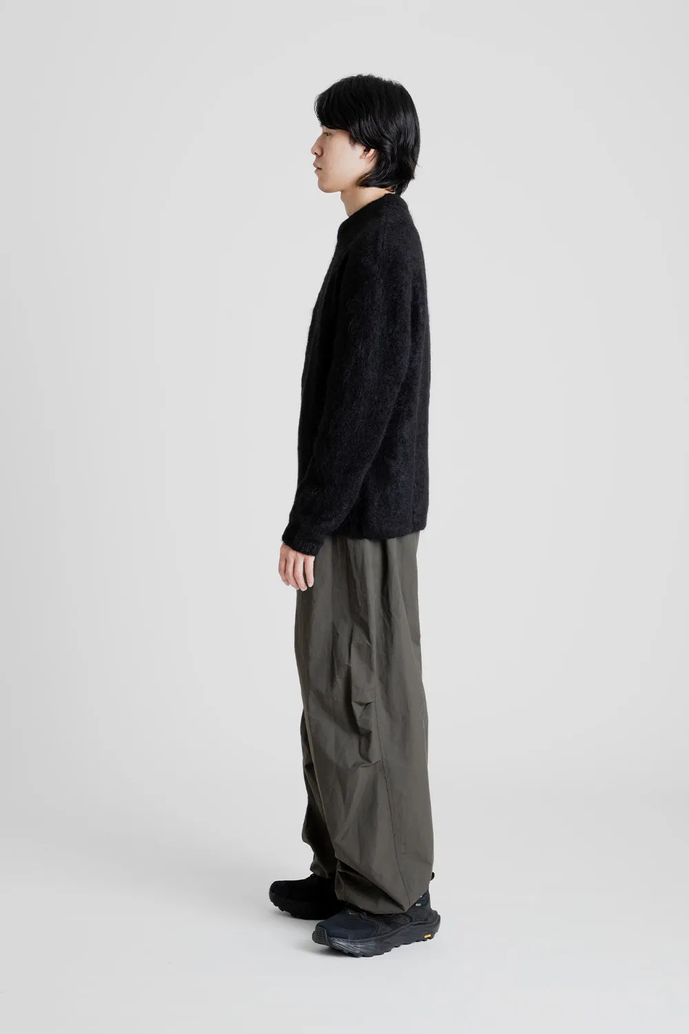 Alpaca Round Neck Pullover - Black