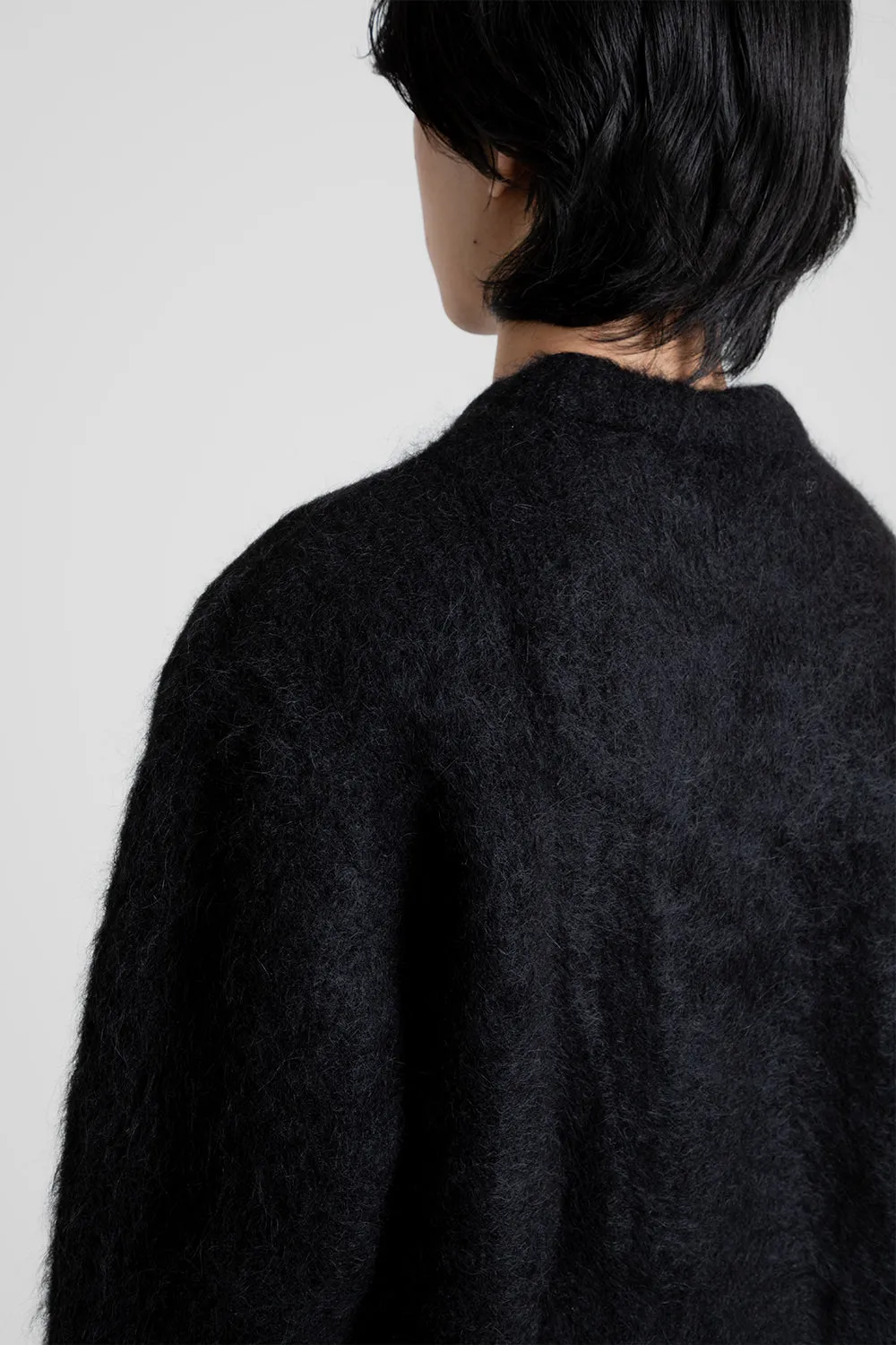 Alpaca Round Neck Pullover - Black