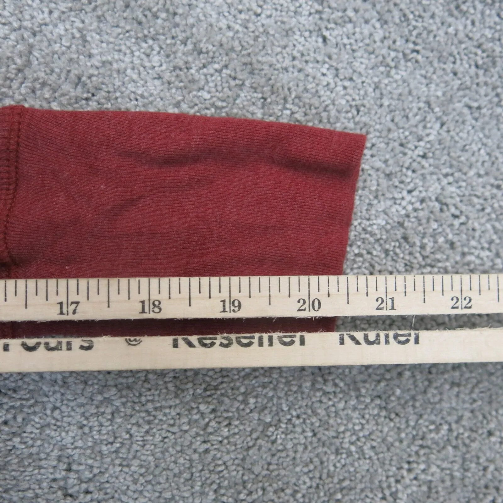 American Eagle Womens Medium Red Thermal Shirt with Lace Crochet Long Sleeve