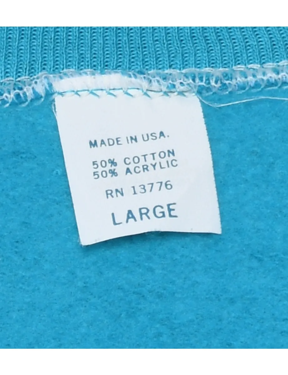 Aqua Blue Plain Sweatshirt - L