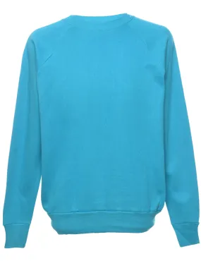 Aqua Blue Plain Sweatshirt - L