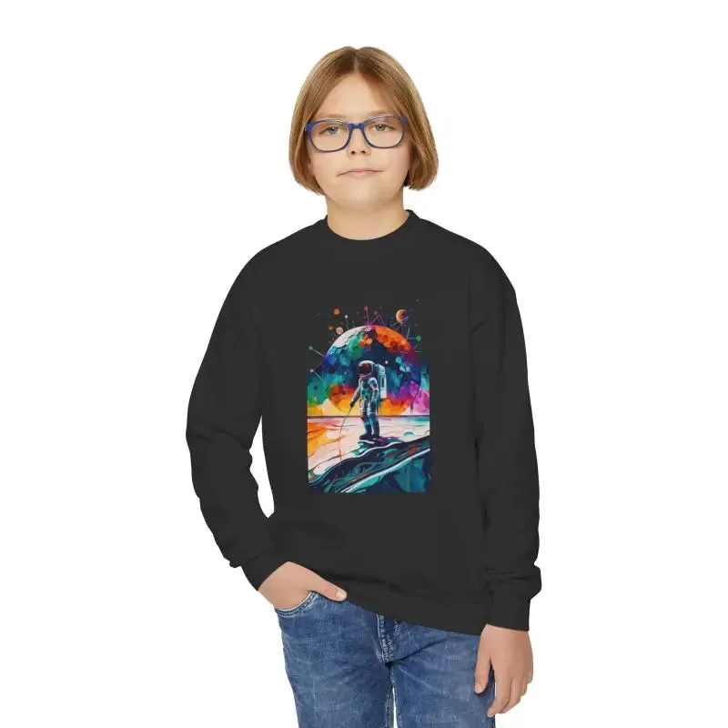 Astronaut Youth Crewneck Sweatshirt - Comfy & Vibrant Design