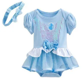 Baby Romper  Cinderella Romper with Headband
