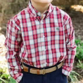 Bailey Boys Roscoe Button Down Shirt -Cranberry