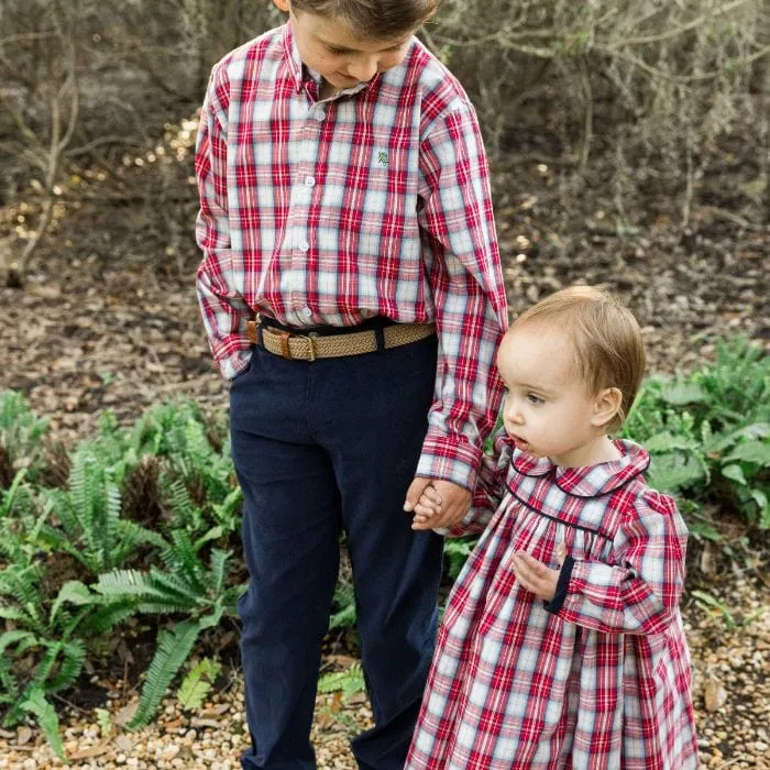 Bailey Boys Roscoe Button Down Shirt -Cranberry
