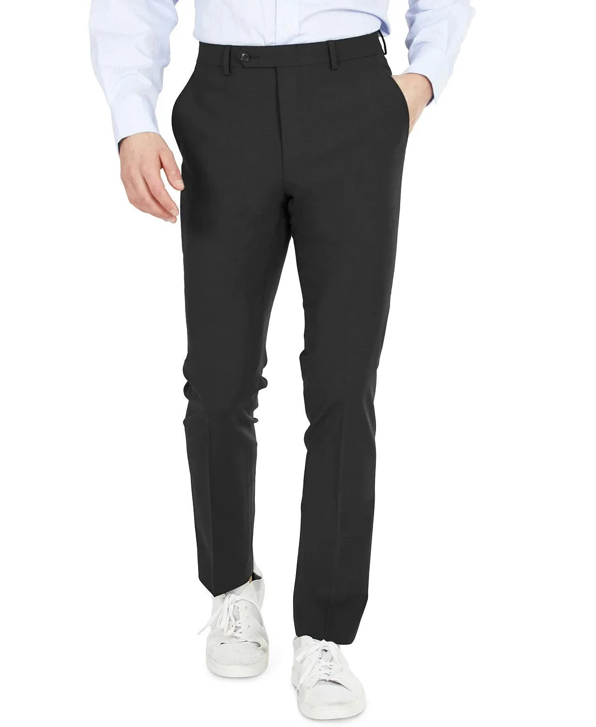 Bar Iii Mens Skinny fit Dress Pants 30 / 30 Black Solid