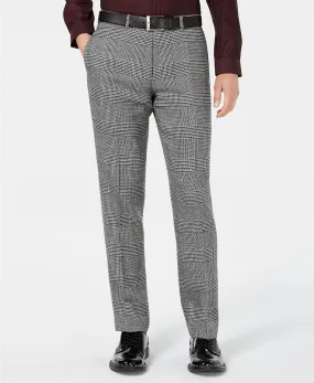 Bar III Men's Slim Fit  Plaid Suit Dress Pants Black White 34 x 34