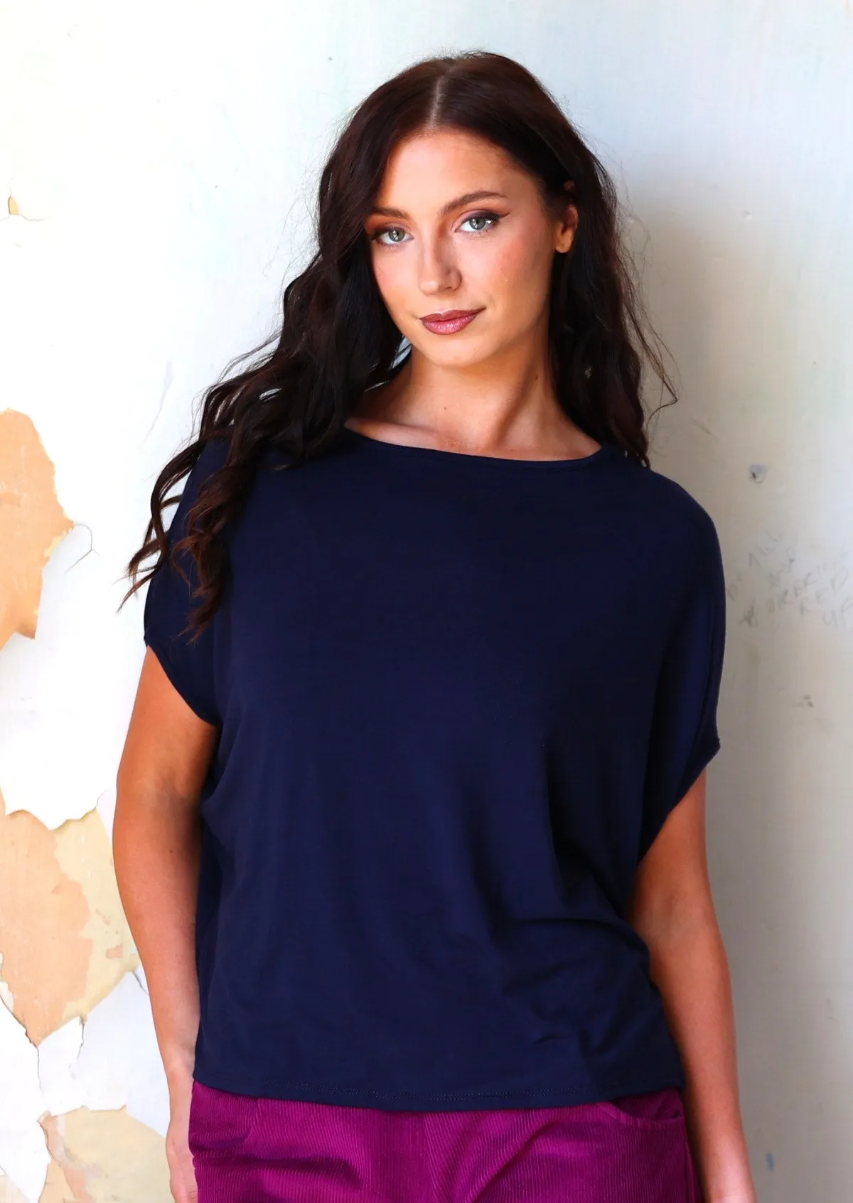 Batwing T-shirt Navy Blue