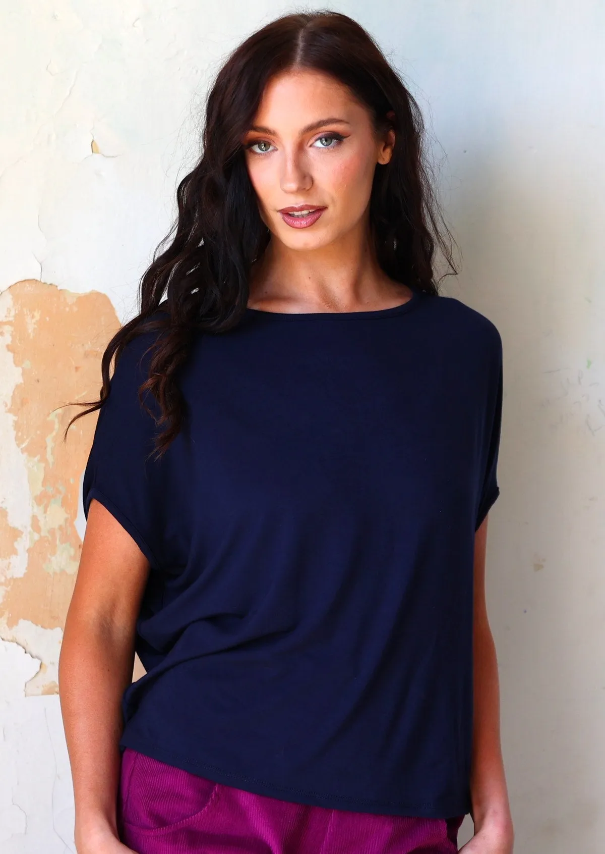 Batwing T-shirt Navy Blue