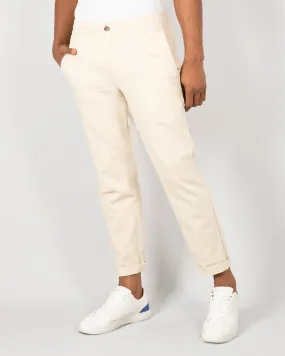 Ben Sherman Linen Blend Tapered Pant - Parchment