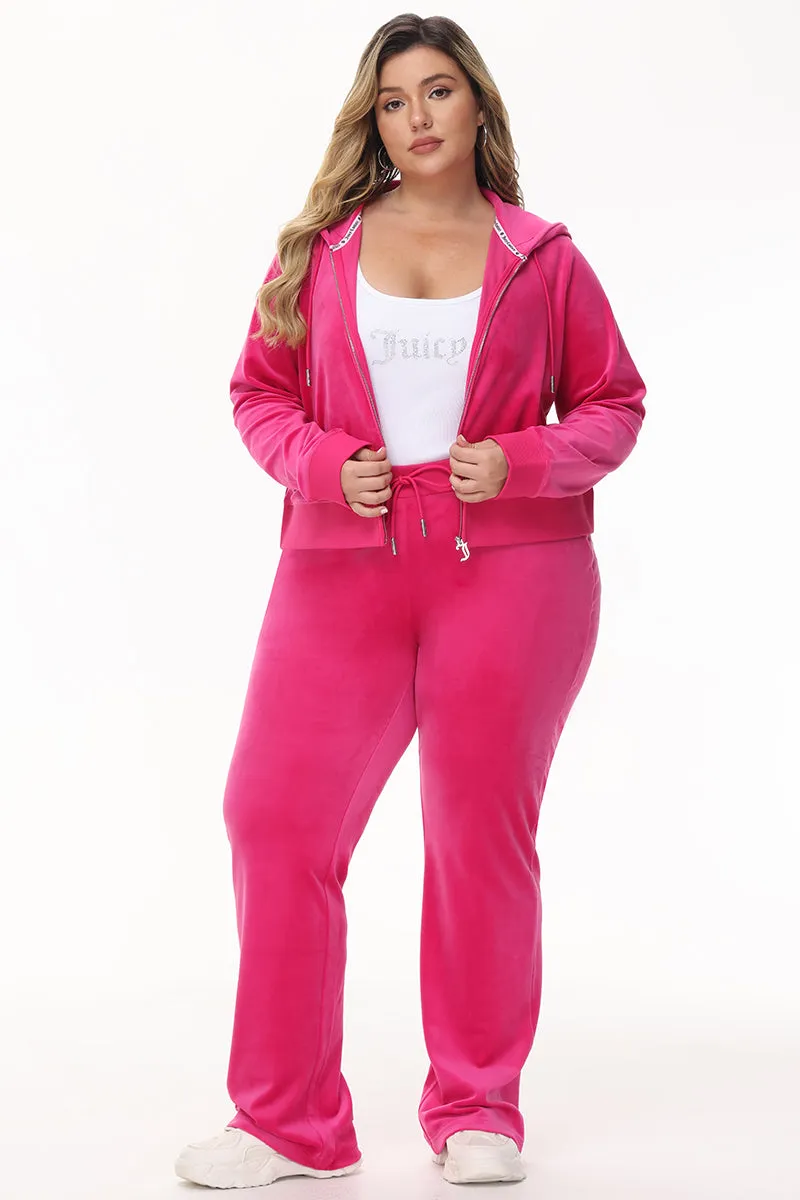Bestie Big Bling Velour Track Pants