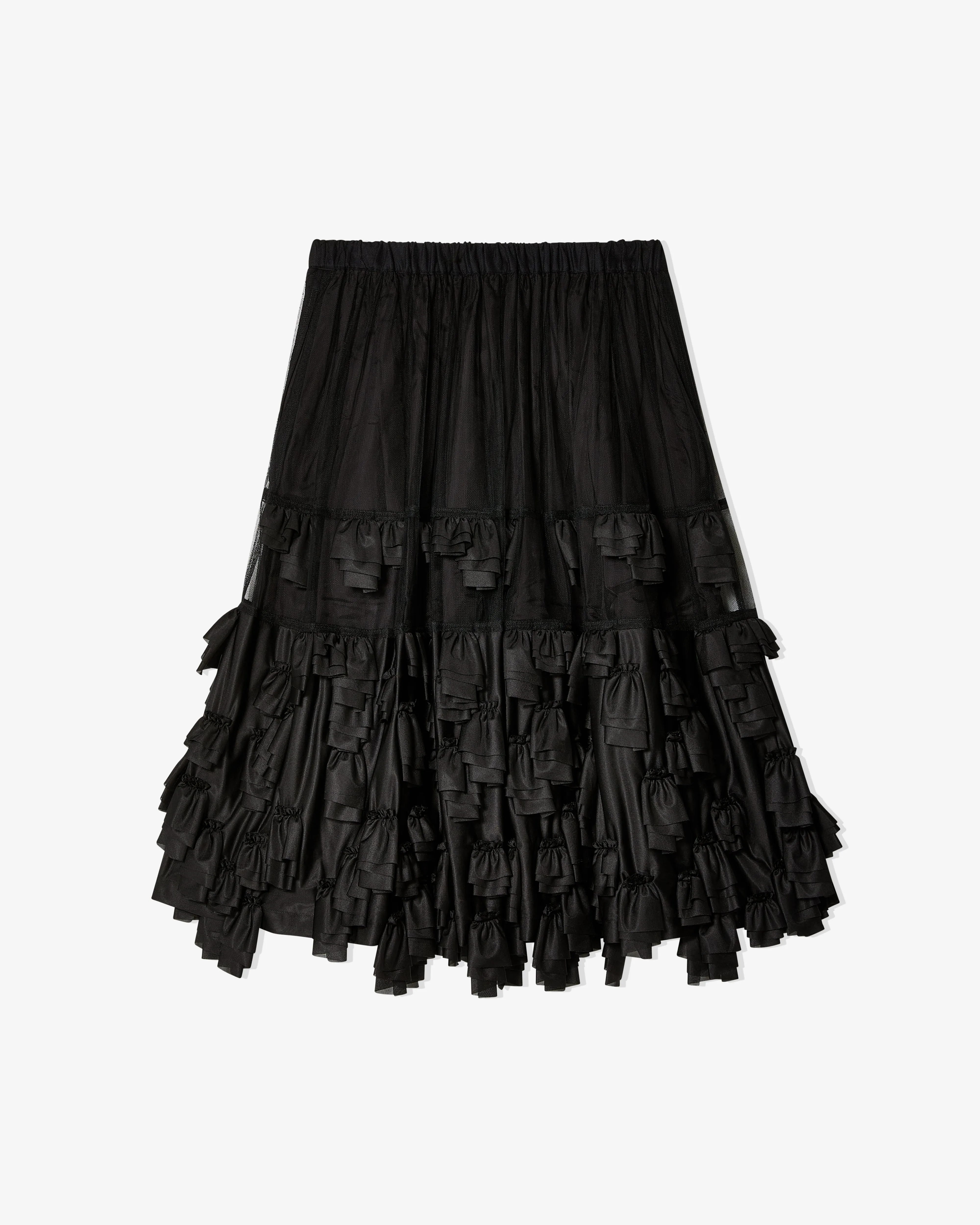 Black Comme des Garçons - Unisex Double Layered Frill Skirt - (Black)