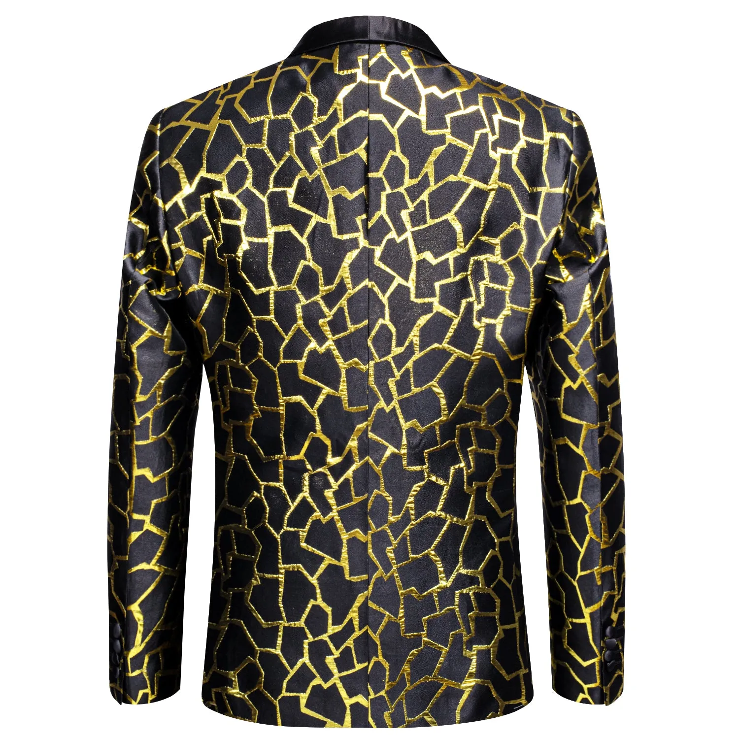 Black Golden Novelty Men's Suit Black Collar for Party