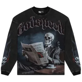 Black Monday Thermal Long Sleeve Tee (Black Wash)