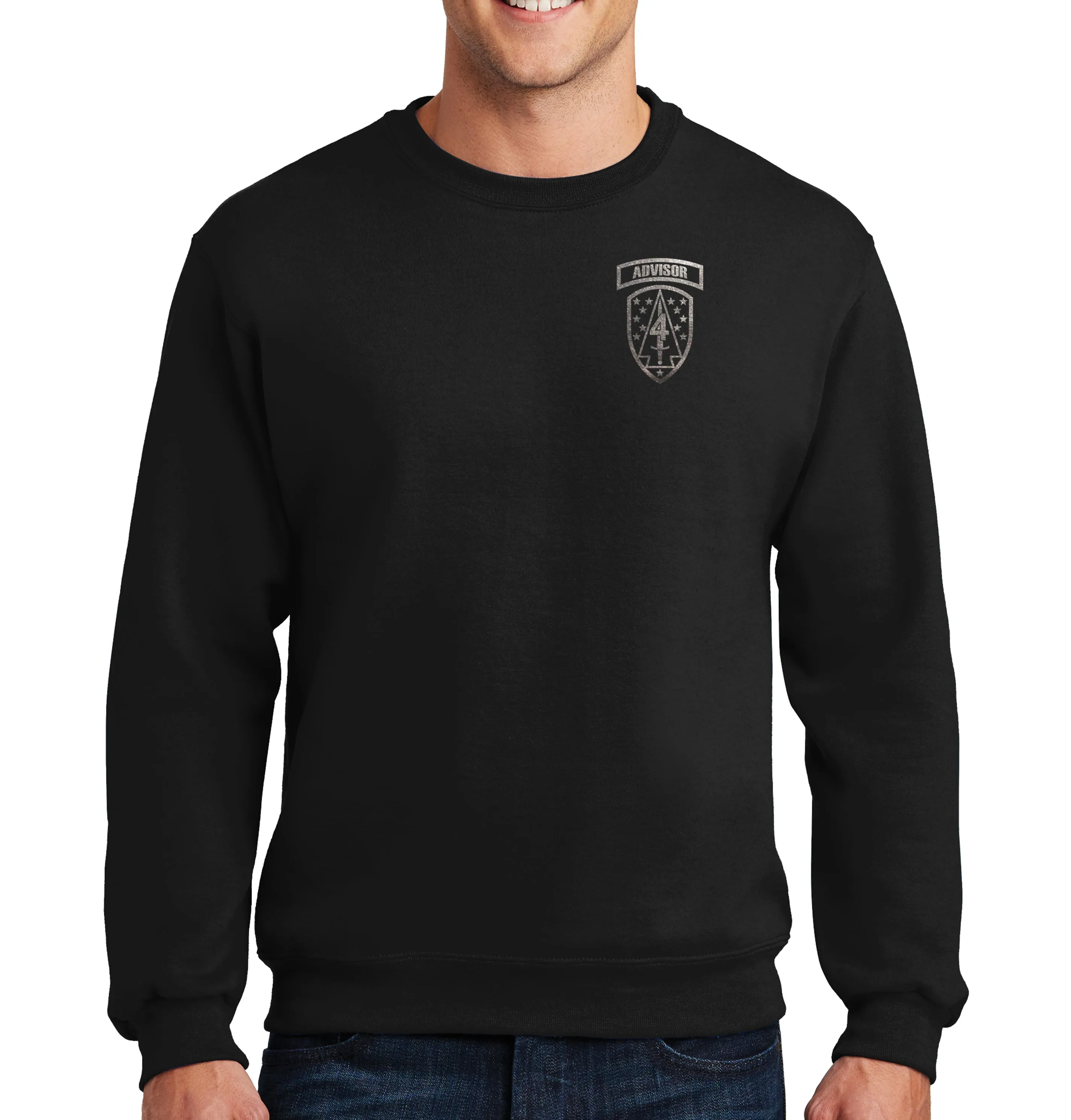 Black on Black Crewneck Unisex Sweatshirt. This sweatshirt IS Approved for PT