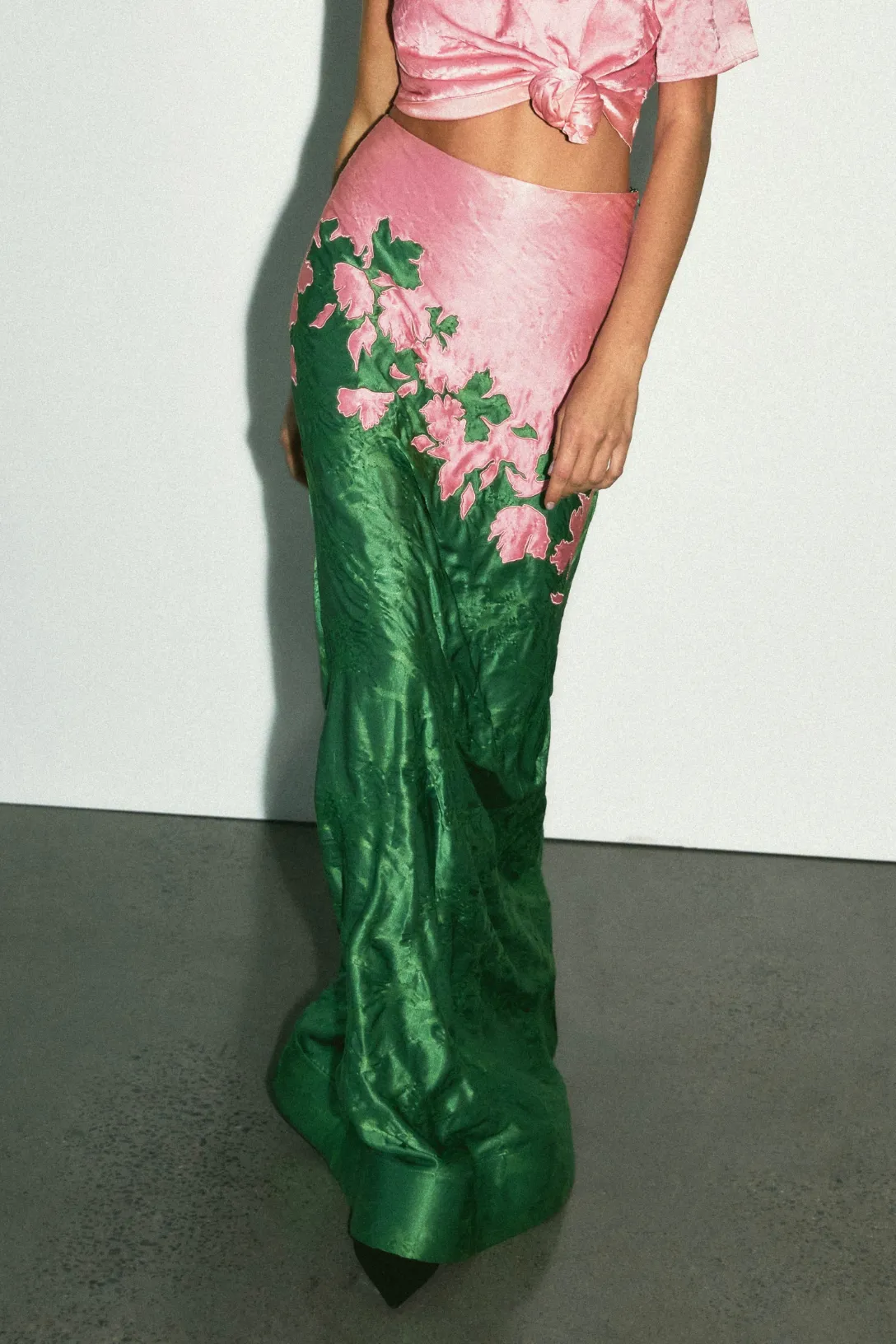 Blown Away Slip Skirt | Grass Green