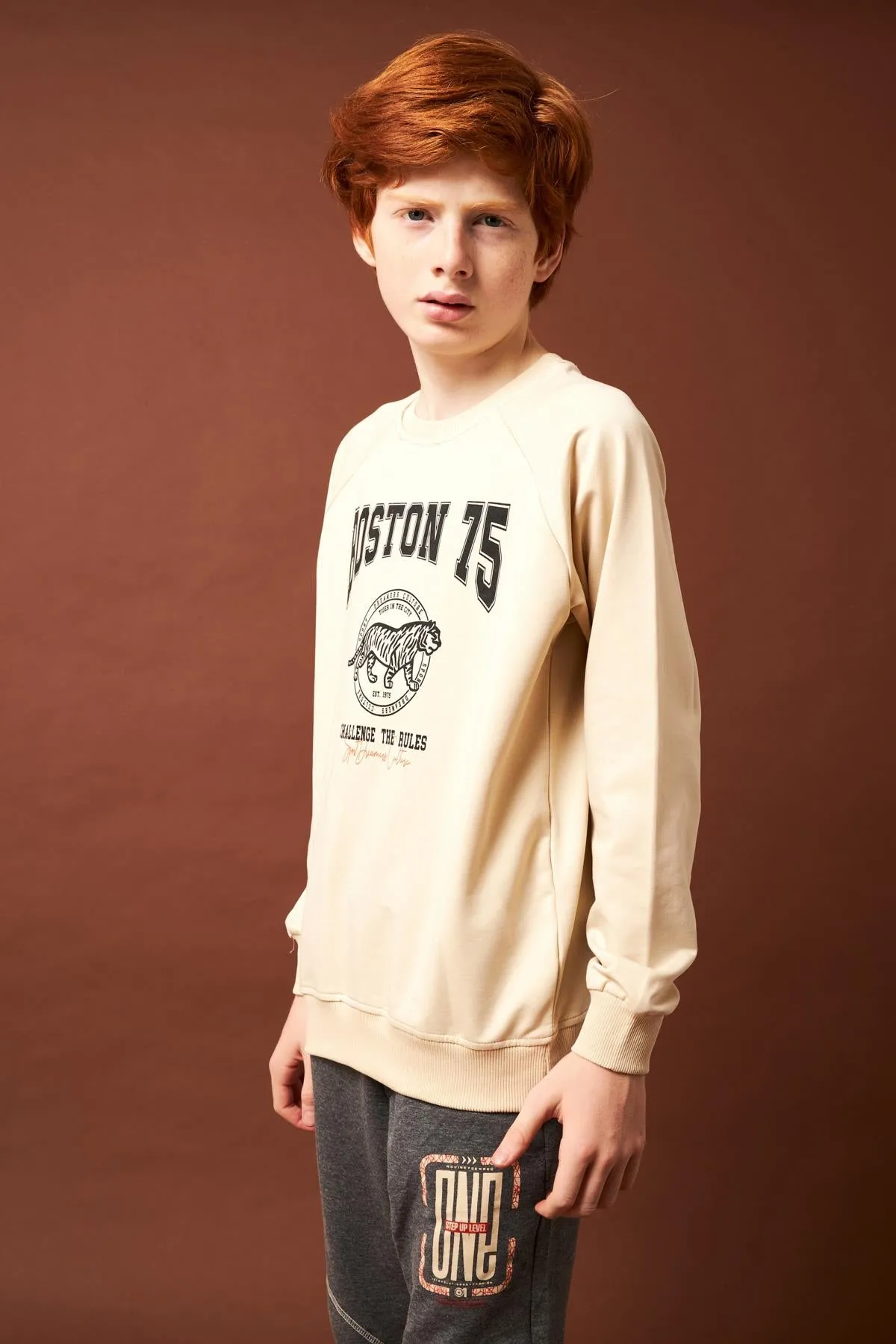 boston baskili erkek çocuk sweatshirt