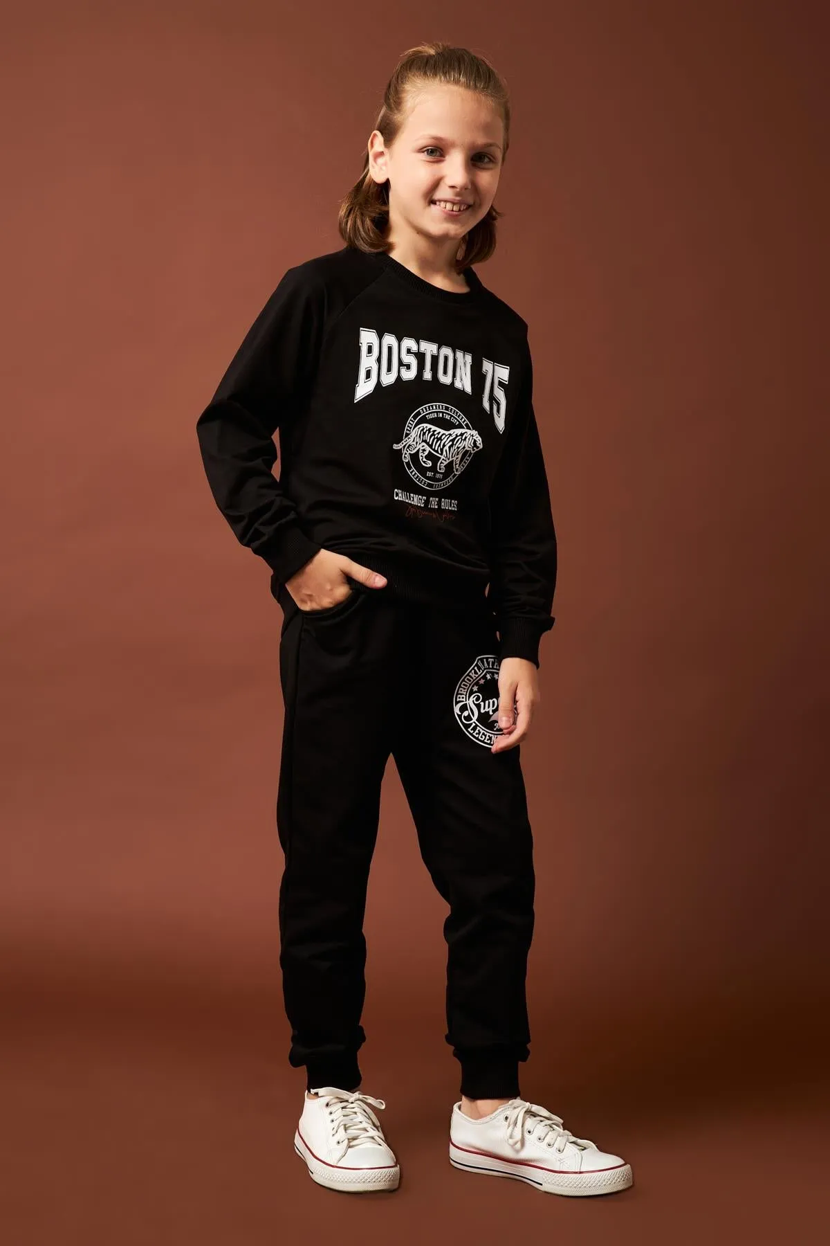 boston baskili erkek çocuk sweatshirt