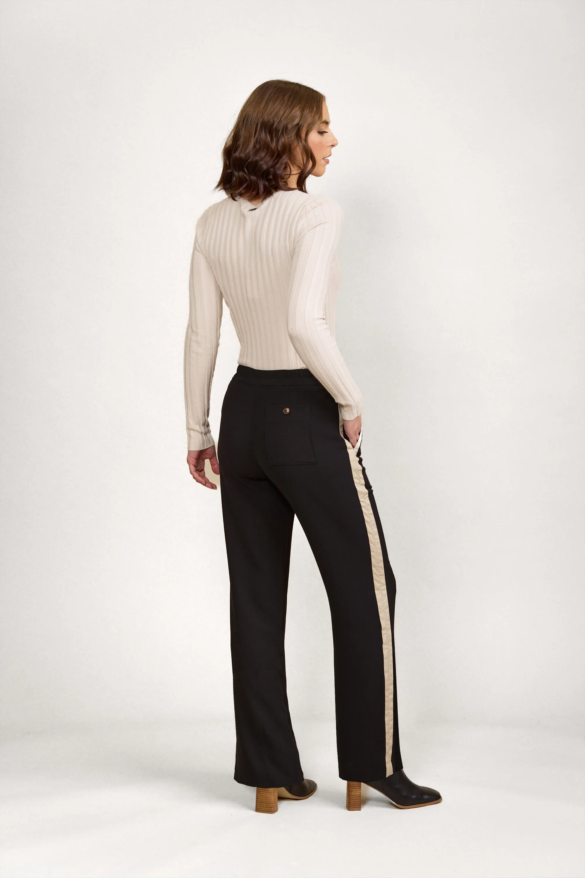 Bowie Pant -Oat/black