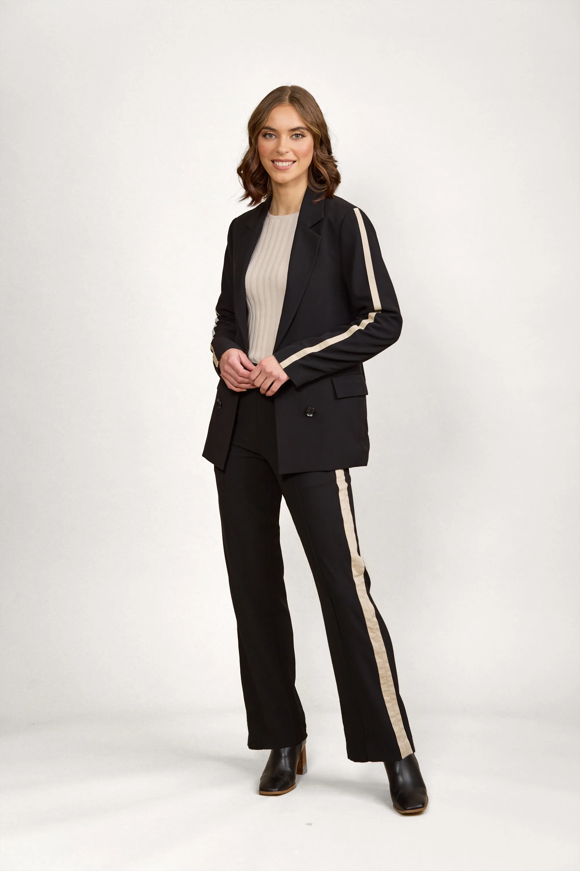 Bowie Pant -Oat/black