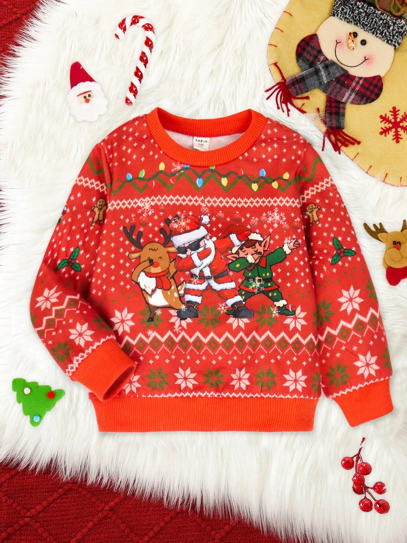 Boy mama sweatshirt|Young Boy Christmas Santa Claus & Snowflake Casual Sweatshirt