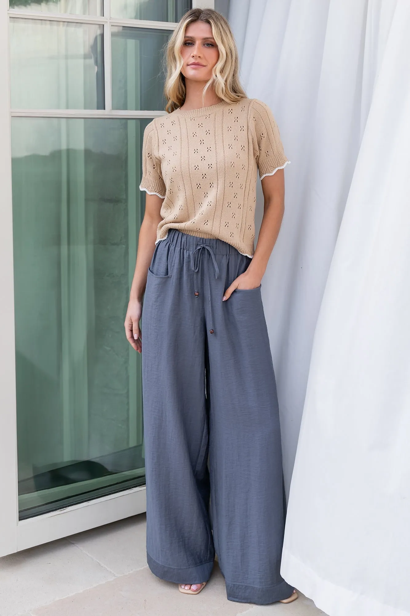 Britt Pointelle Knit Top | Natural   Ivory