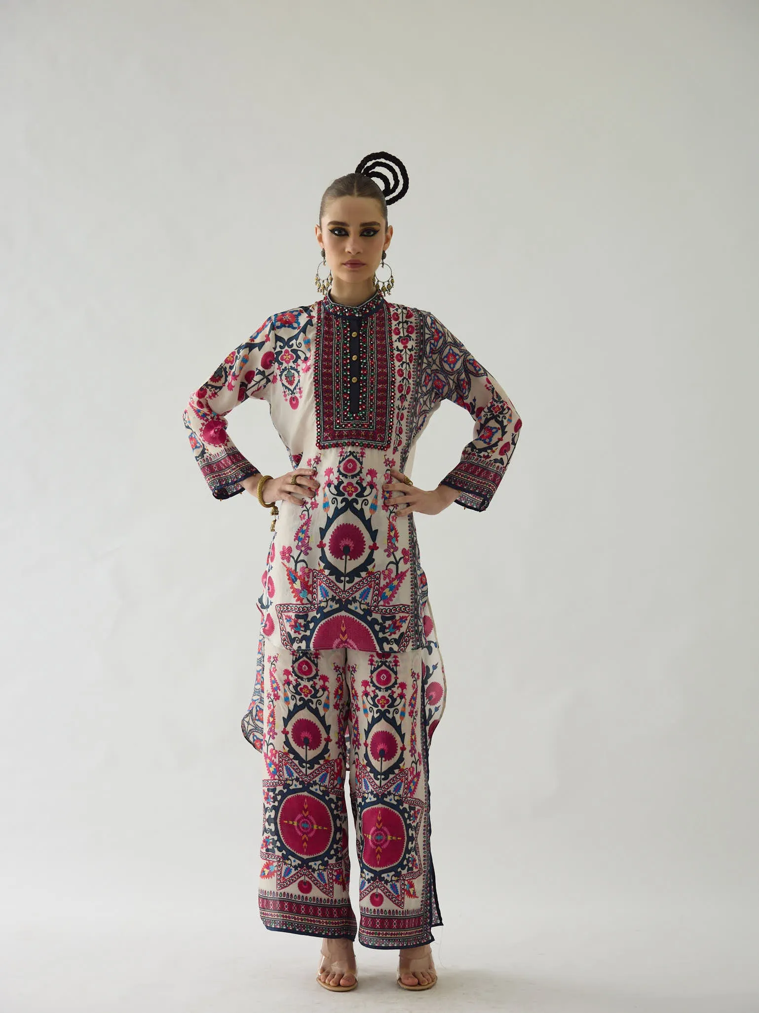 Bukhara Raspberry Baaka - Gloria Tunic Set
